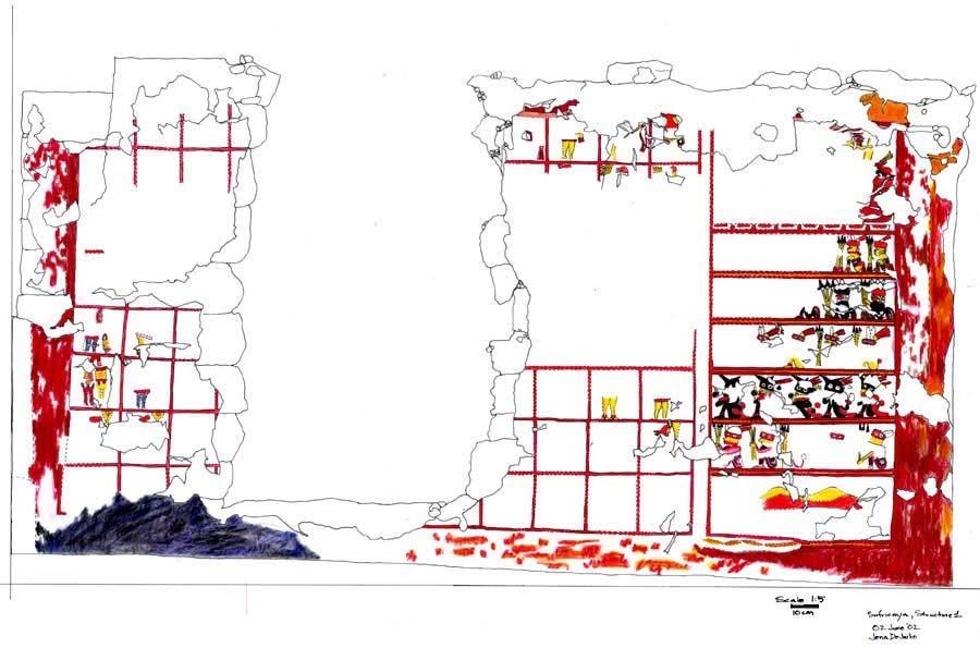 Figura 24. Perfil oeste de las excavaciones TP28 y 29, Estructura SG1.