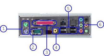 conectores de los componentes integrados en placa. Identifica y coloca el número correspondiente de acuerdo a cada componente. ( ) USB (Universal Serial Bus).