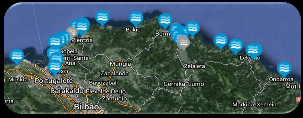 BIZKAIA cuenta con 83 Km de Costa 12 Km de Playas 28 Arenales de los cuales 5 las consideramos calas 19 Ayuntamientos Getxo: 80.