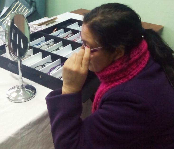 Juana en las especialidades de oftalmología, otorrino y