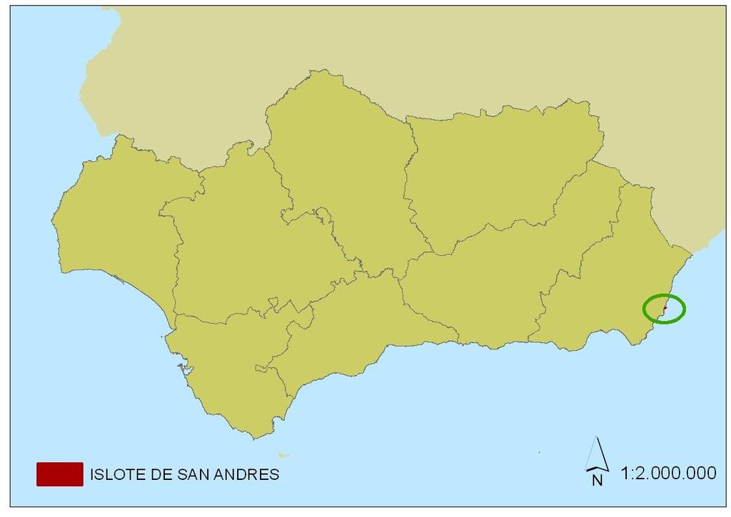 1. Descripción breve El LIC Islote de San Andrés es un espacio marítimo-terrestre que se localiza en la comarca del Levante Almeriense, frente a la costa del municipio de Carboneras, a menos de 200