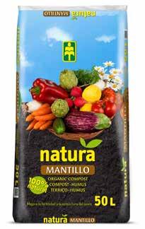 natura Sustratos MANTILLO NATURA MANTILLO es un producto 100% natural, rico en materia orgánica y nutrientes.