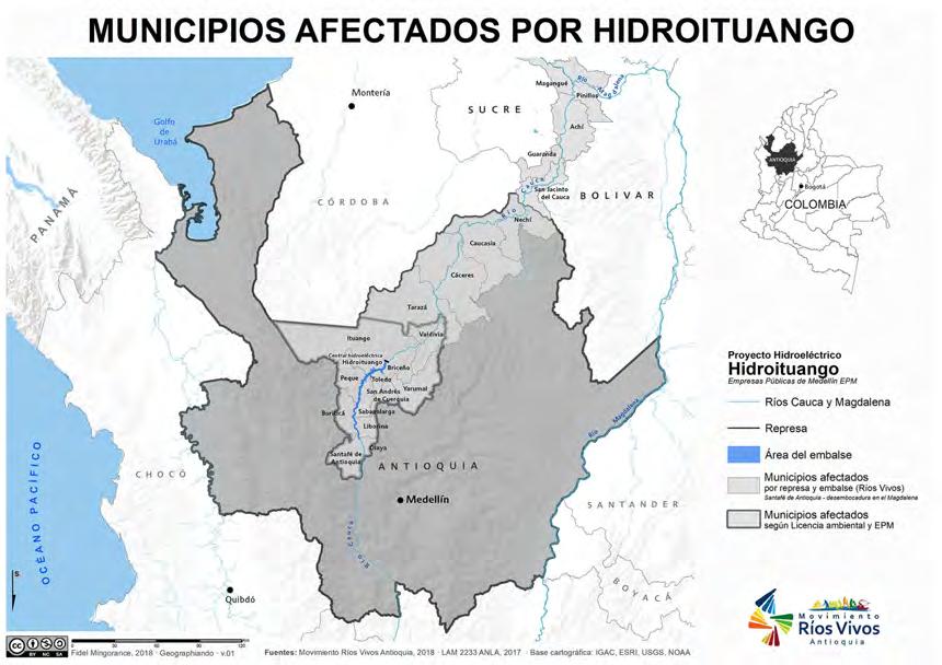 Movimiento Colombiano en Defensa de los Territorios y de los Afectados por Represas - Ríos Vivos Antioquía en el contexto del proyecto hidroeléctrico Hidroituango En el Cañón del Río Cauca en el