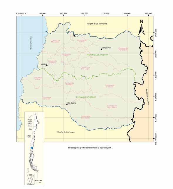 Región de Los Ríos: Ubicación de principales yacimientos en