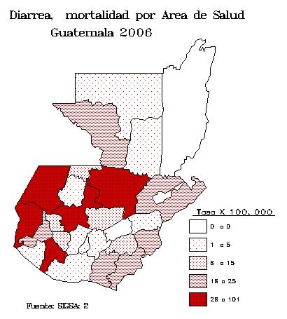 Mapa 4 San Marcos, Huehuetenango, El Quiché, Suchitepéquez persisten en el cuartil de mayor mortalidad (tasa de 24-69 por cada 100,000 habitantes).
