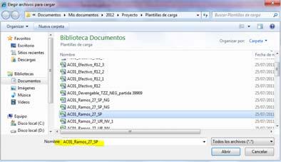 como, nombrando el archivo y seleccionando la carpeta donde se guardará el archivo de carga, con lo que se genera el archivo Archivo CSV, que será utilizado para la carga de AC01.