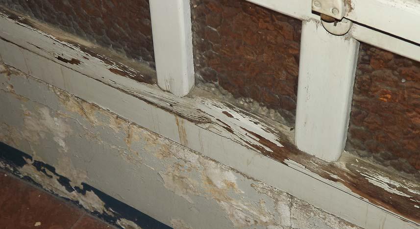 Localització en el plànol Descripció Decapat superficial de la pintura de les fusteries en la part interior del balcó de planta baixa.