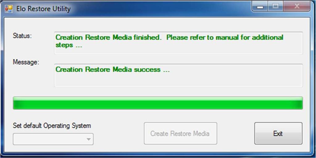 5. Haga clic en Create Restore Media (Crear medio de restauración) para continuar.