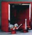 Cofre IPF 39. Cofre metálico pintado en rojo con puerta abisagrada color blanco para instalar cristal para IPF-39 (Boca de Salida en Piso), preparado para encastrar a pared e instalar cristal.