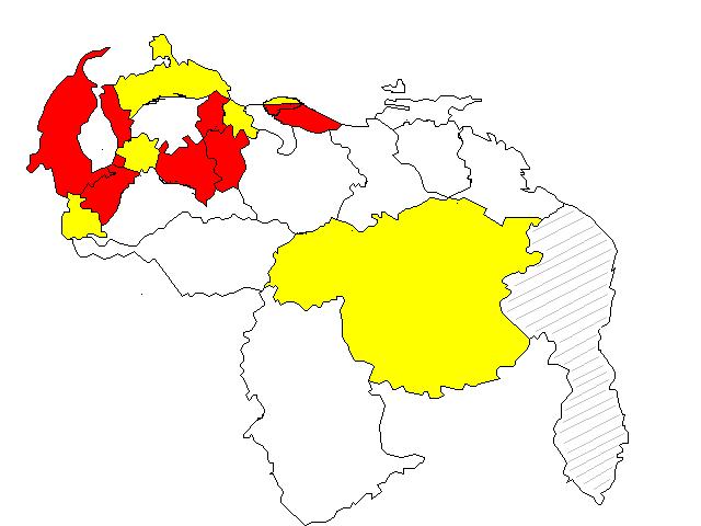 Dengue. Casos probables Figura N Situación Epidemiológica según Entidades Federales Dengue (casos probables) Venezuela, Situación Semana epidemiológica Epidemiológica según entidad federal Nº 5 de 2.