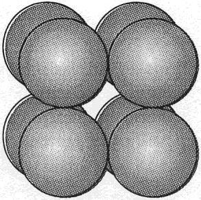 8 posiciones ocupadas - los 8 vértices 1 átomo por celda Tangencia en la arista Nº