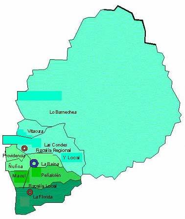 La Fiscalía a Regional Metropolitana Oriente comprende las comunas de: Las Condes,