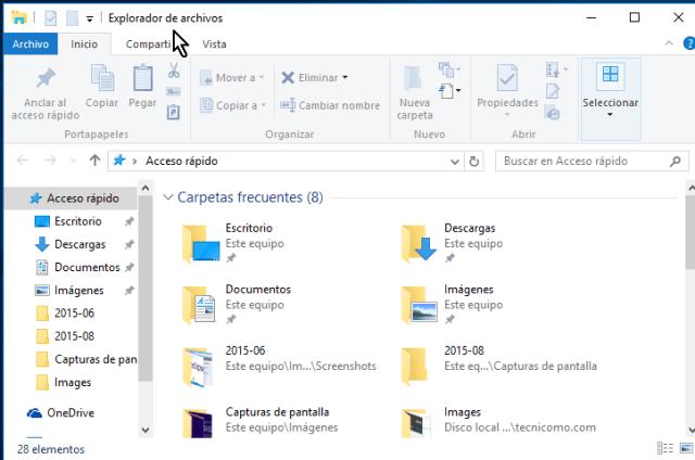 Imagen #2 Cómo acceder al Explorador de archivos en Windows 10 desde el Menú inicio Como alternativa puedes acceder al Explorador de archivos desde el menú Inicio.