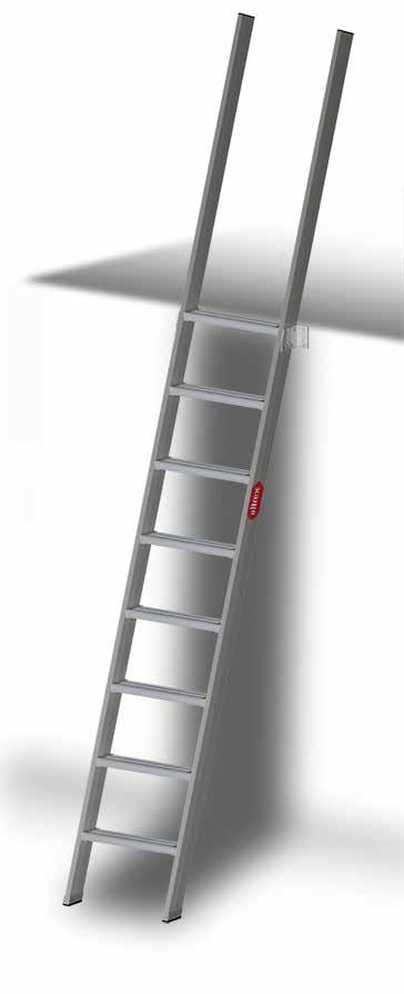 LOFT Escalera de acceso a altillo sin plataforma fabricada en aluminio y de acuerdo a la normativa EN131.