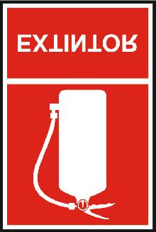 SEÑALES DE SEGURIDAD EXTINTOR DE INCENDIOS 30 cm 10 cm 20 cm COLOR Imagen de un extintor en color blanco con fondo rojo.