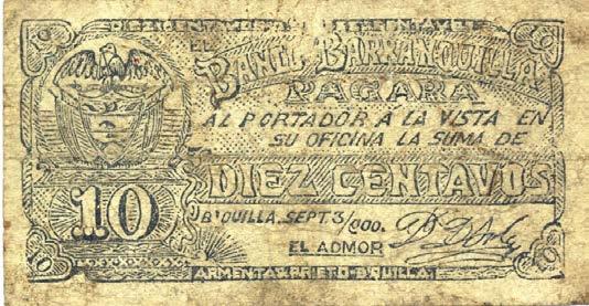 10 centavos, Banco de Barranquilla,