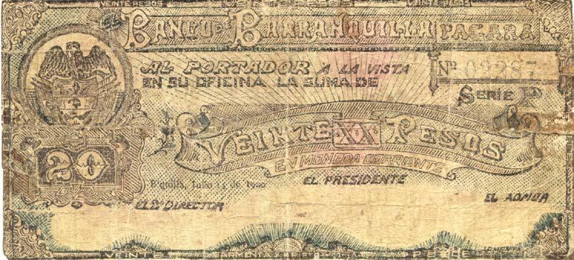 Atlántico 20 pesos, Banco de