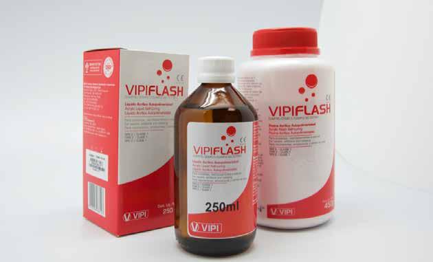 resina autopolimerizable laboratory line 250 ml 450 g Vipicri Flash Resina acrílica autopolimerizable indicada para prótesis parcial removible y todo tipo de arreglos y rebases en