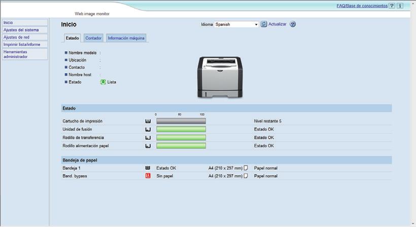 Al utilizar una impresora con una sola función Puede cambiar la clave de cifrado de Wi-Fi Direct mediante Web Image Monitor o Smart Organizing Monitor.