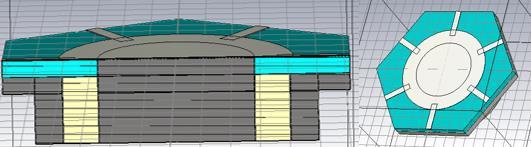 En la siguiente figura se muestra el modelo construido en CST Studio: FIGURA 4-20 JUNCTION CONSTRUIDO EN CST STUDIO Los resultados obtenidos tras la simulación se muestran en la siguiente figura,