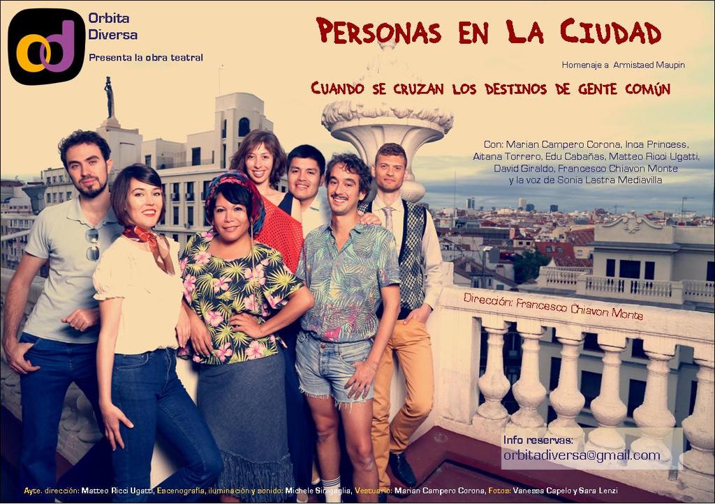 presenta la obra de teatro social Personas en la ciudad Dirigida por Francesco Chiavon Monte Nuestra ciudad está llena de personas, heterosexuales u homosexuales, de todas las razas y de todas las