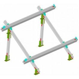 Estructura Soporte 2x estructura de 3 módulos aluminio anodizado, y tornillería de inox, especial para