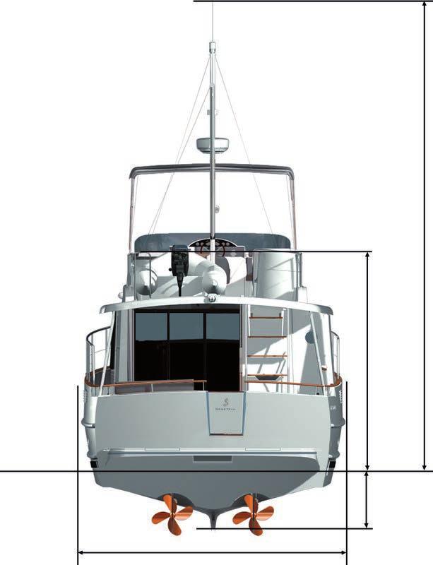 Camarote armador: 7,30 m² / 78,5 sq ft Altura sobre flotación