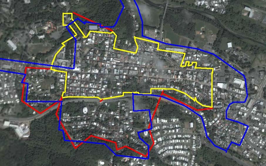 Área de Delimitación Esquemática Barrio Pueblo Comunidades con distancia caminable, excluida del Área de Delimitación Esquemática 6.