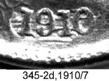 VOLUMEN IV -3 NUMIS-NOTAS 112 Página 7 Tipo 345-2, 1910/7. Un peso papel moneda. Se trata de una interesante sobrefecha presentada por Alexánder Montaña.