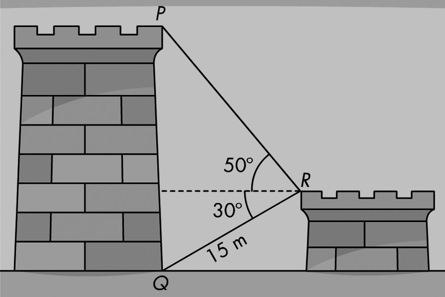 7.7 Per calcular l alçària de l edifici, PQ, hem mesurat els angles que indica la figura.