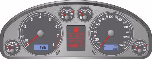 Si varían las condiciones operativas y resulta necesario informar al conductor, es cuando varía correspondientemente la posición de la aguja indicadora.