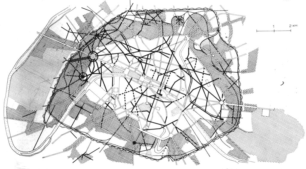 Las propuestas en la Tercera Larga duración. Siglo XIX urbana arq París. Plan Haussman1853-69 Fuente: Benévolo.