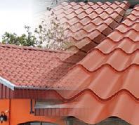 Galvateja Lámina de acero acanalada tipo teja de barro. Es la más apta para acabados de techo residencial por su sistema de teja más ligero.