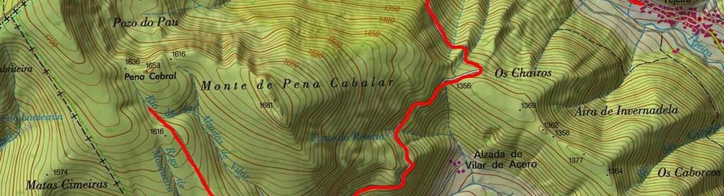 En el collado del Monte da Fervenza encontraremos una pista, en bastante mal estado, que se desvía a la derecha, hacia el oeste.
