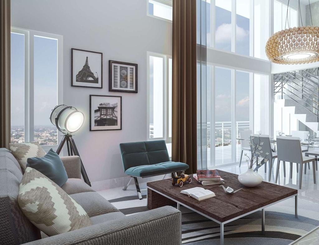 MODERNIDAD Y CONFORT A SU ALCANCE Apartamentos desde 147 mts Cuatro modelos diferentes a escoger Penthouses de 2 niveles con terraza abierta.