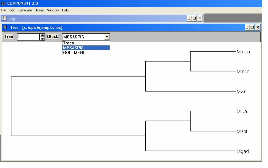 d) En la pestaña de Trees se escoge el comando Map trees en la opción Reconcile with tree.