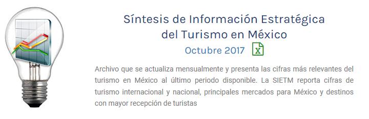 Resultados del Sector En diferentes formatos y presentaciones, se reportan las cifras más relevantes del desempeño del turismo en México al último periodo disponible por las fuentes oficiales.