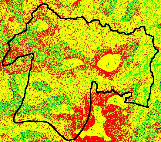 POTENCIALIDAD DE AGRESIVIDAD - ESCURRIMIEMTO Mapa de POR LLUVIA NATURAL pendientes (índice de pendiente) Mapa de densidad de la Red del drenaje (índice de