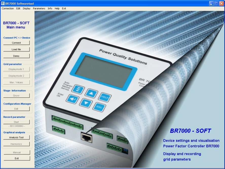 Accesorios para BR6000 y BR7000 Soluciones para la corrección del factor de potencia BR7000-SOFT para Windows Este programa ofrece la