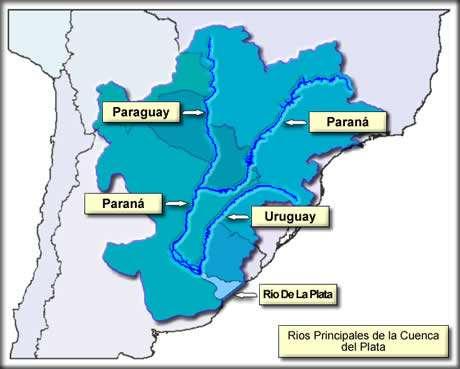 Cuenca exorreica: drenan sus aguas al mar o al océano. Ejemplo: Cuenca del Río de La Plata.