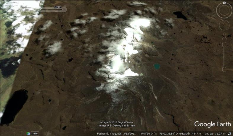 Figura 2-19. Lagunas de origen glaciar y laguna del Otún. Fuente: Google Earth (2017). 2.2.3.1.2 Afloramientos de nivel freático Conocidos en algunas regiones del país como "ojos de agua", representan una importante, y en ocasiones la única fuente de abastecimiento local.