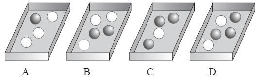 7 En cuál de estas cajas hay más probabilidad de sacar sin mirar una ficha negra? a) Caja A b) Caja B c) Caja C d) Caja D 8 El detergente Brillón se embala en cajas con forma de cubo.