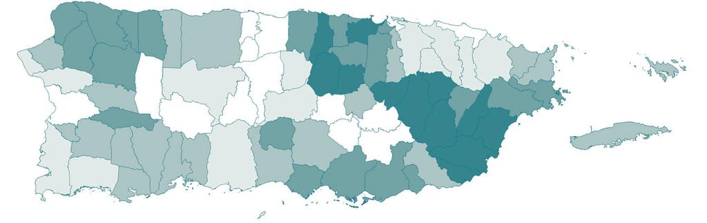 Por ciento de nacimientos por cesárea, 2007 Por ciento Adjuntas 32.5% Loíza 32.7% Barranquitas 32.9% Jayuya 36.6% Aibonito 36.7% Mayagüez 37.1% Cidra 37.9% Por ciento Guayanilla 47.3% Hormigueros 47.