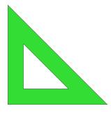 També rep el nom de goniòmetre. º És un regle amb forma de triangle rectangle escalé (angles tots desiguals).