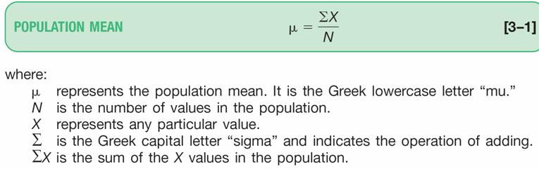 Media poblacional Para datos no agrupados, la media poblacional es la suma de todos los valores