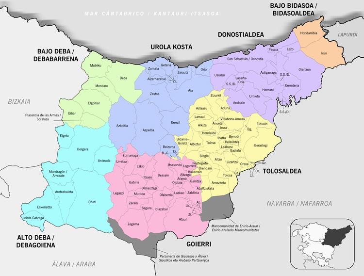Mapa con municipios con KOZ (2017 y 2018)