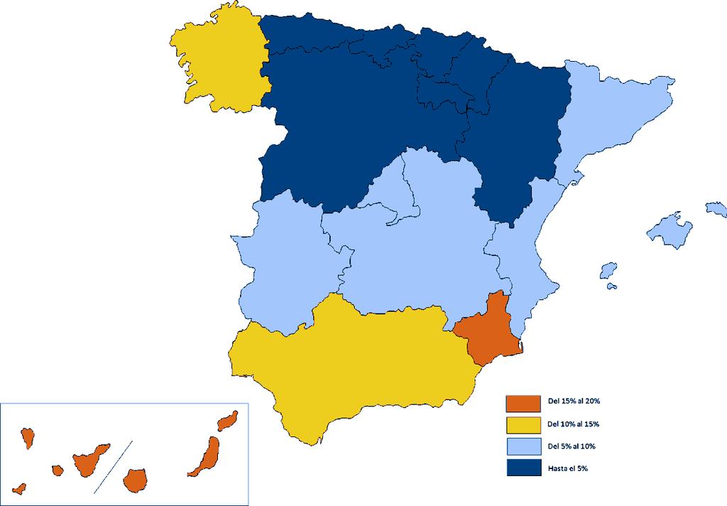 Pobreza Energética en España Interior y norte peninsular, menos Madrid y País Vasco Más del 10% de ingresos