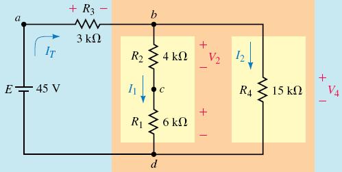 c) Determinar los voltajes V 2 y V 4 Solución