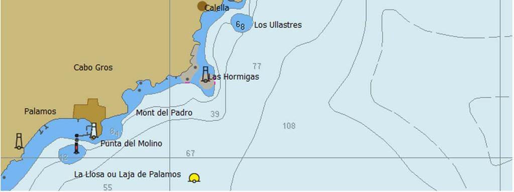 Lugar del accidente (Cartografía OpenCPN) El día 4 de octubre de 2016, sobre las 06:46 horas, la E/P JUAN Y VIRGILIO partió del puerto de Palamós con cinco tripulantes a bordo, un patrón, 1 marinero