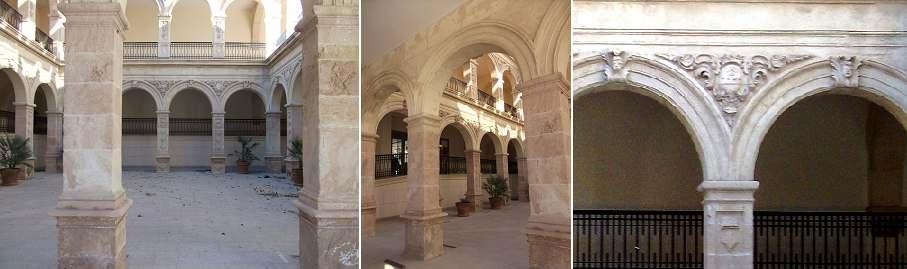 Este claustro fue construido por el cantero lorquino Pedro Bravo Morata a partir del año 1727.